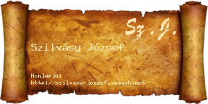 Szilvásy József névjegykártya